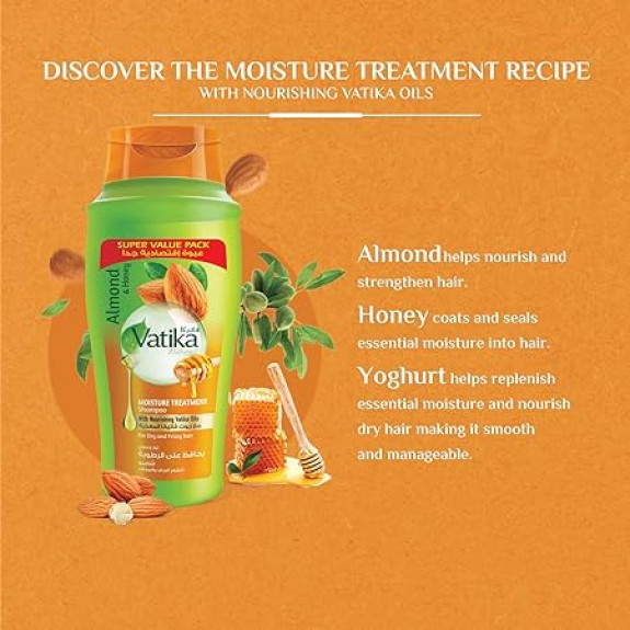 Vatika Natural Moisture Treatment Shampoo 600 ml + 100ml extra