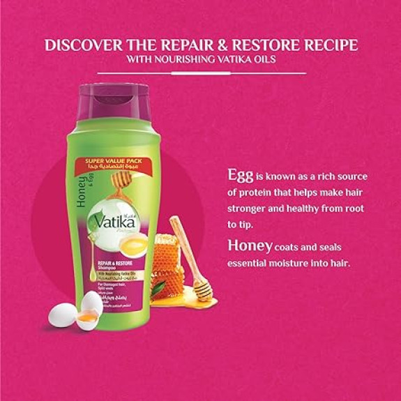 Vatika Repair and Restore Shampoo 600ml + 100ml extra