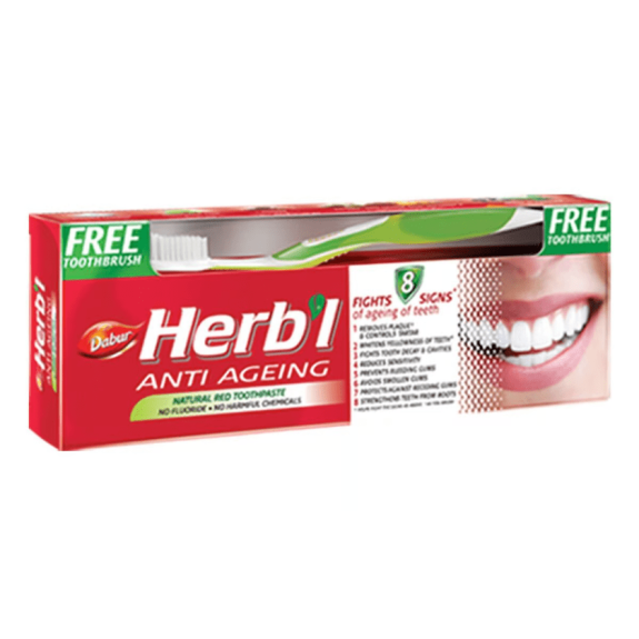 Dabur Herbal Anti-Ageing Toothpaste 150gm with Toothbrush