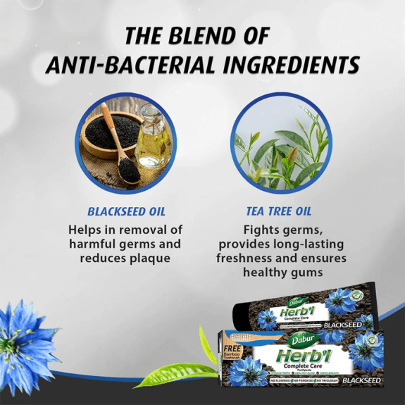 Dabur Herbal Blackseed Toothpaste 150gm with Toothbrush