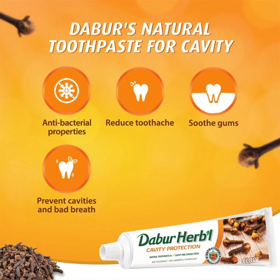 Dabur Herbal Cavity Protection Clove Toothpaste 4x100gm