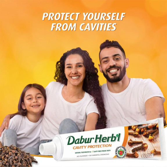 Dabur Herbal Cavity Protection Clove Toothpaste 4x100gm