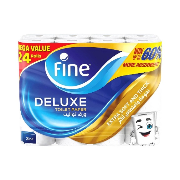 FINE TOILET PAPER DELUXE 140 SHEET 24 ROLLS