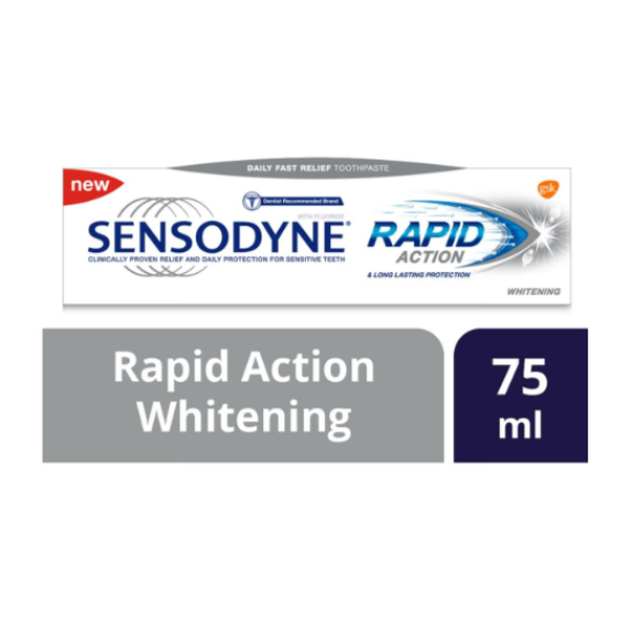 Sensodyne Rapid Action Whitening Toothpaste, 75 ml