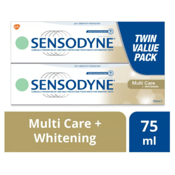 Sensodyne Multi Care + Whitening Toothpaste, 75ml (Value Pack)