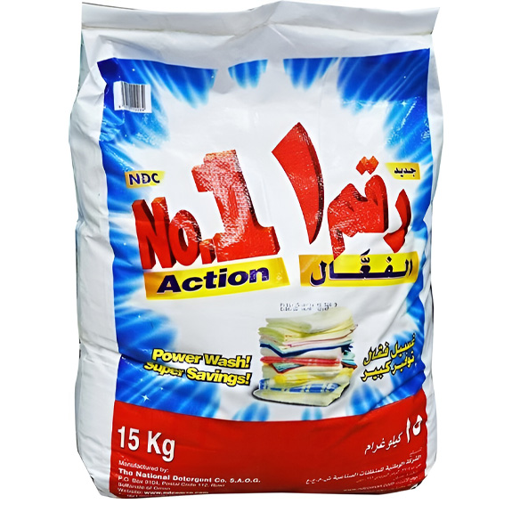 NO.1 ACTION DETERGENT POWDER POLYBAG  15 KG 