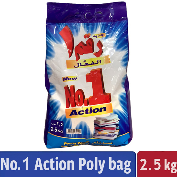 NO.1 ACTION DETERGENT POWDER POLYBAG 2.5 KG 