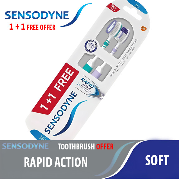 SENSODYNE TOOTHBRUSH RAPID ACTION SOFT 1+1 FREE